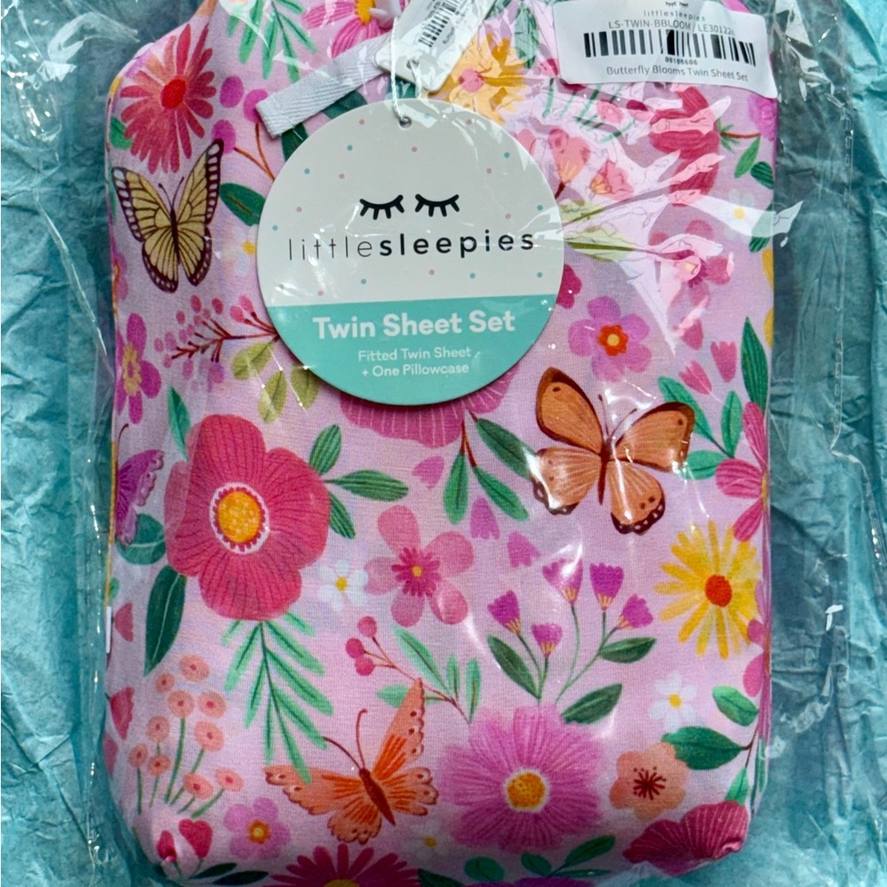 Little Sleepies Butterfly Blooms Bamboo TWIN Sheet Set ❀